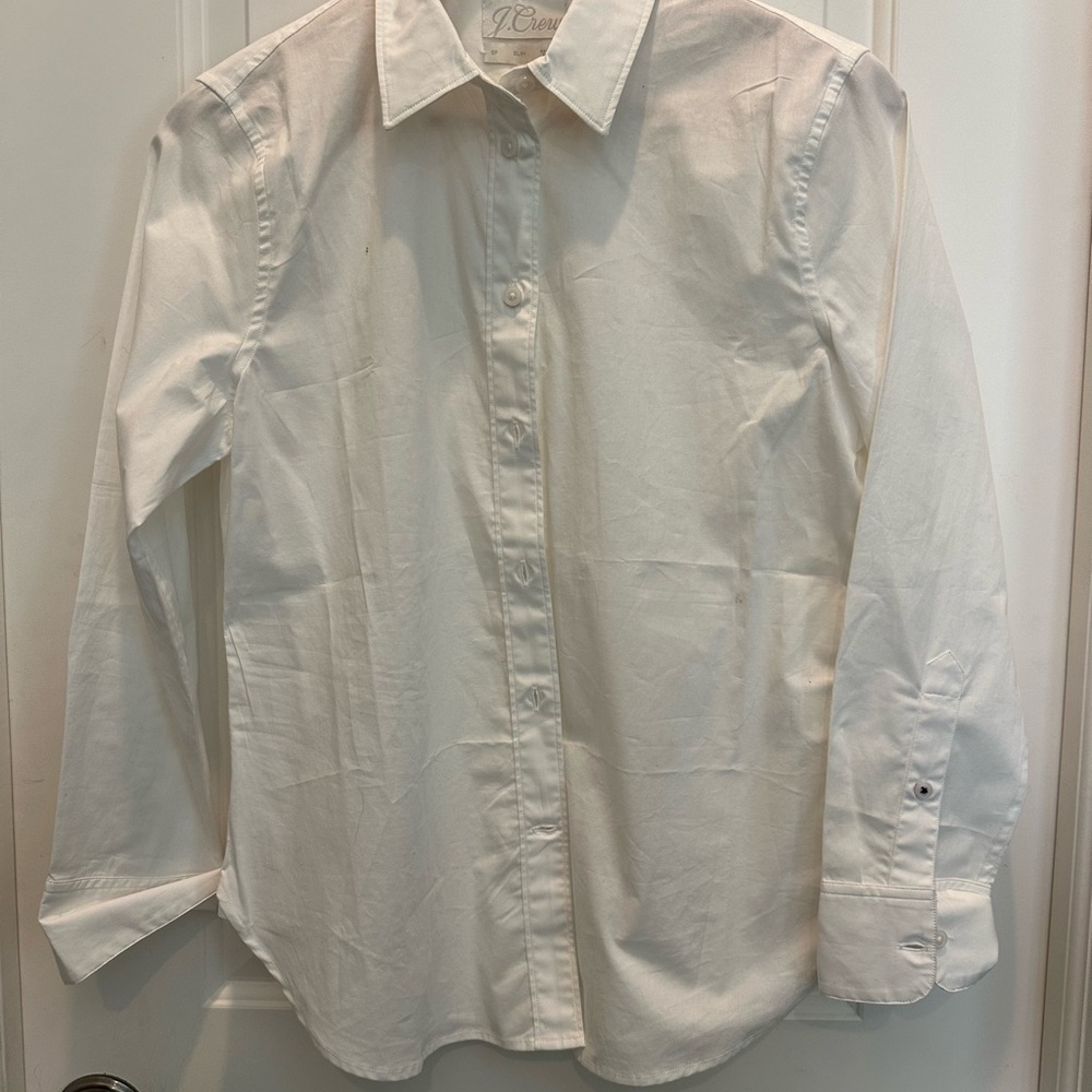 J. Crew Classic White Womens Dress Shirt - Slim